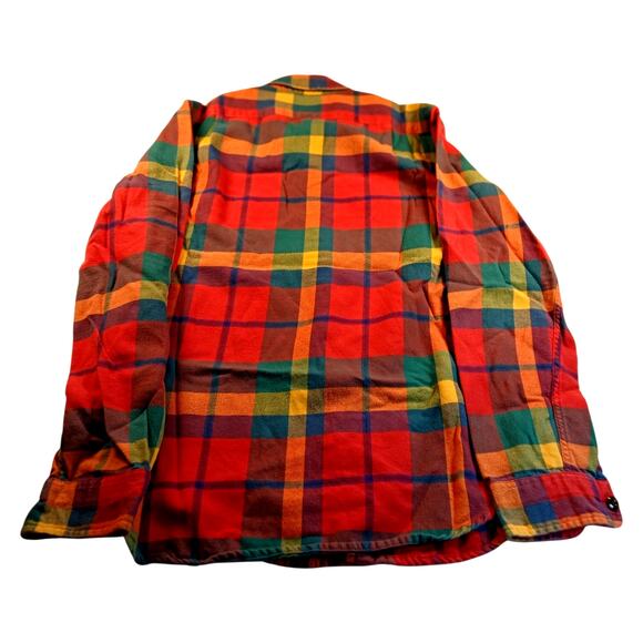 J. Crew Mens Classic Red & Green Plaid Long Sleeve Flannel Shirt - Size Small - Picture 3 of 4